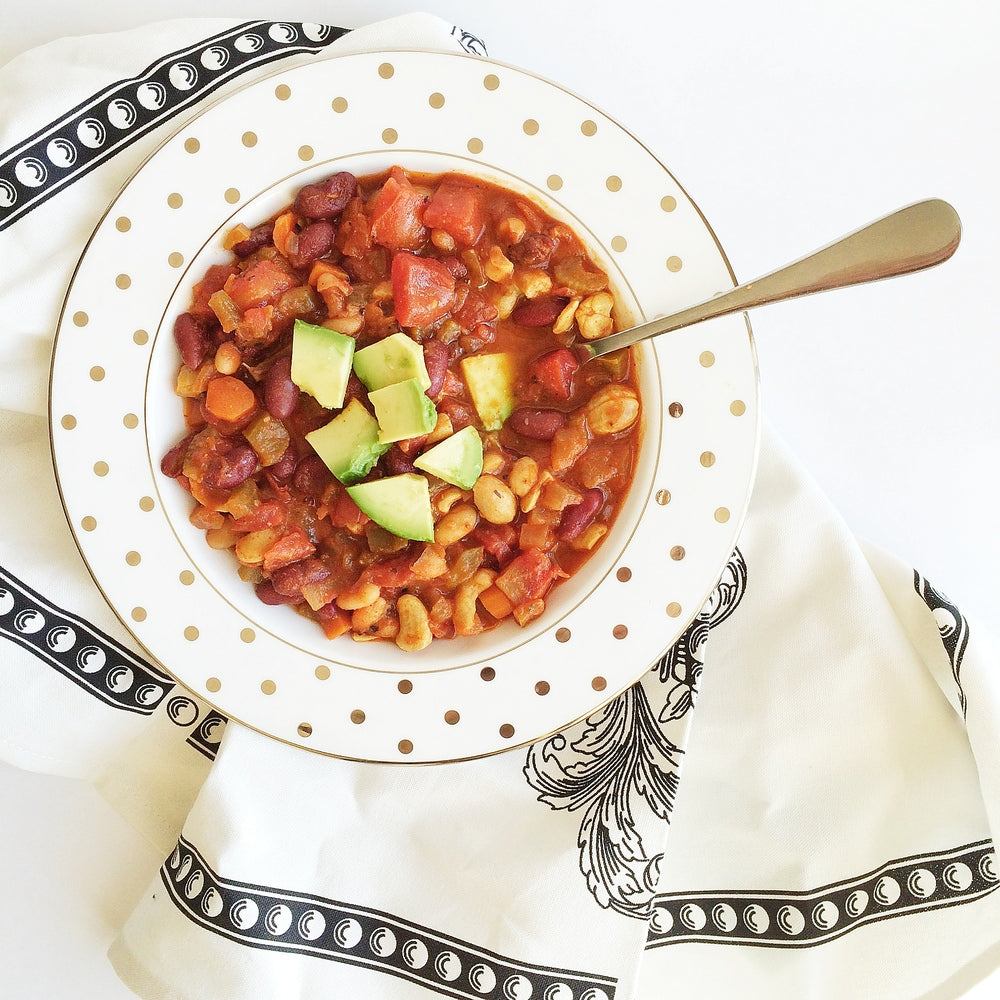 Vegetarian Chili with Cornmeal & Carrot Buscuits