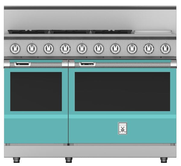 Featured Find: Hestan 48" Dual Fuel Range in Bora Bora. Model KRD485GD-NG-TQ