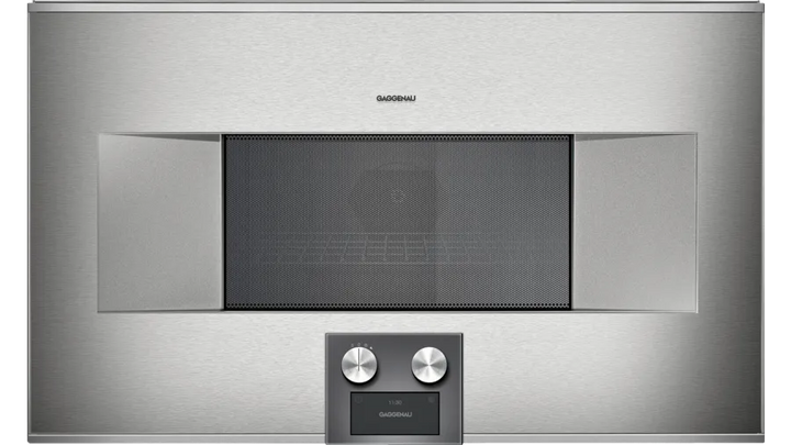 BM485710 : Gaggenau 30" 400 series Combi-microwave oven left hinge Stainless steel behind glass