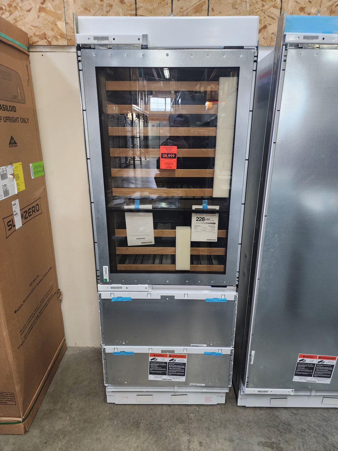 DET3050WRA/L : Sub Zero  30" Designer Wine Storage With Refrigerator Drawers - Panel Ready