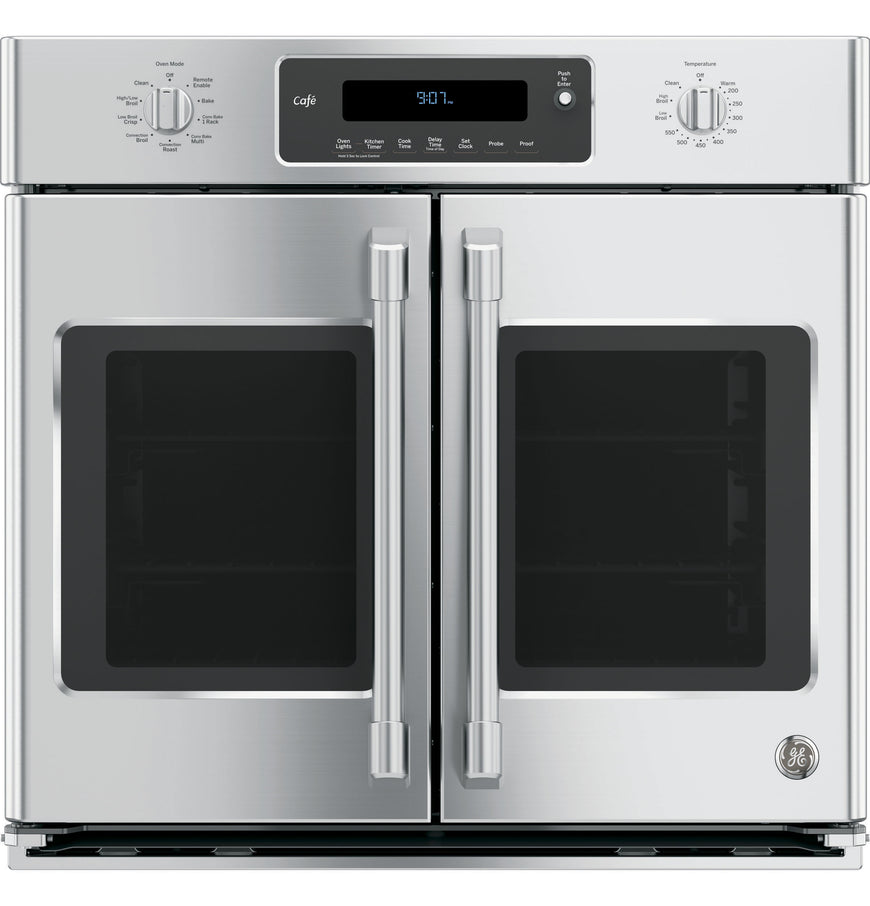 GE Cafe Series CT9070SHSS 30 Inch Single French Door Electric Wall Oven
