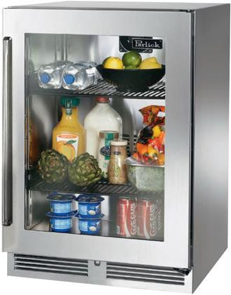 Perlick HP24RS33L 24" Signature Series Refrigerator with Stainless Glass Door