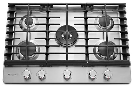 KitchenAid - 30" Built-In Gas Cooktop - Stainless Steel KCGS550ESS