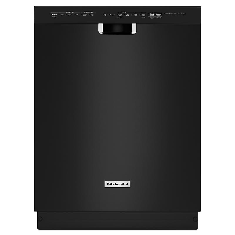 KITCHENAID KDFE204EBL 24 in. Front Control Dishwasher in Black with Stainless Steel Tub