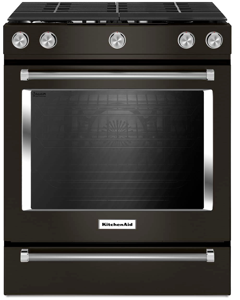 KitchenAid KSGG700EBS 30-Inch 5-Burner Gas Slide-In Convection Range