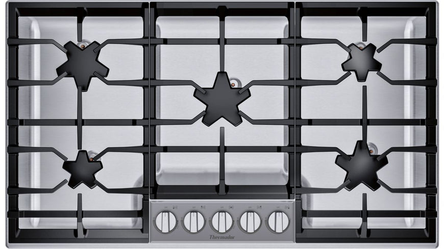 THERMADOR SGSXP365TS 36-Inch Masterpiece® Pedestal Star® Burner Gas Cooktop, ExtraLow® Select