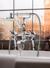 Waldorf Crosshead Exposed Two Handle Tub Faucet with Handshower