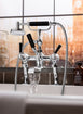 Waldorf Black Lever Exposed Two Handle Tub Faucet with Handshower