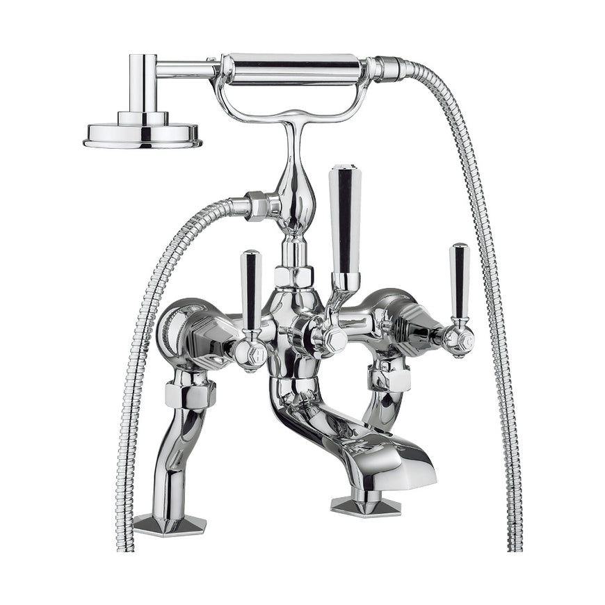 Waldorf Metal Lever Exposed Two Handle Tub Faucet with Handshower