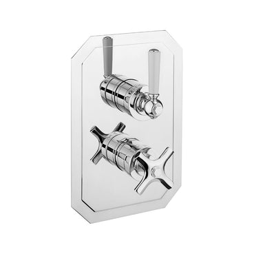 Waldorf White Lever 1000 Thermostatic Trim with Single Integrated Volume Control