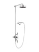 Waldorf Black Lever Exposed Thermostatic Shower Set with 8” Rain Head & Handset on Cradle