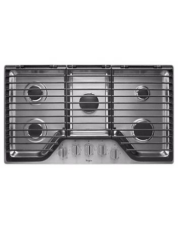 WHIRLPOOL WCG97US6DS 36 inch 5 Burner Gas Cooktop with EZ-2-Lift™ Hinged Cast-Iron Grates