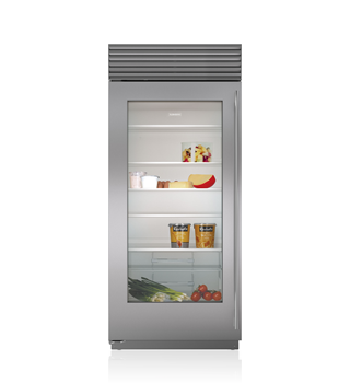 Fridge with store front glass