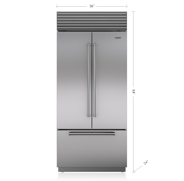 Sub-Zero BI-36UFDID/S 36" Classic French Door Refrigerator/Freezer with Internal Dispenser