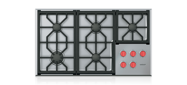 WOLF  36" PROFESSIONAL GAS COOKTOP - 5 BURNERS CG365P/S