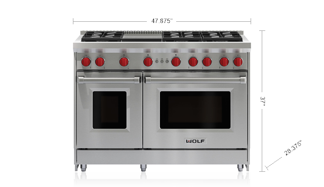 Wolf GR486G 48" Gas Range - 6 Burners and Infrared Griddle