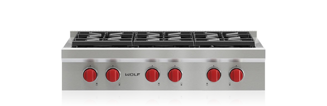 WOLF SRT366 36" Sealed Burner Rangetop - 6 Burners